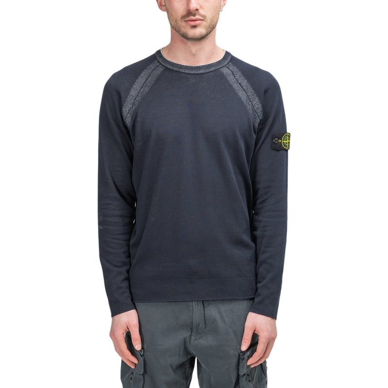 stone island reversible knit pullover navy 982737