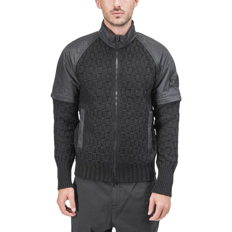 stone island shadow project convertible knit jacket schwarz 747486