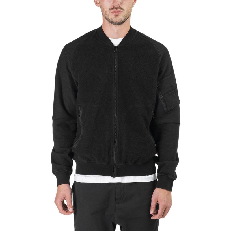 stone island shadow project fleece bomber jacket schwarz 141566