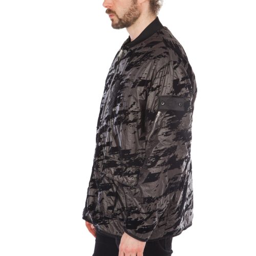 stone island shadow project padded bomber jacket lucid flock schwarz 246223