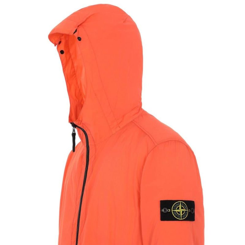 stone island skin touch nylon tc packable jacket orange 580725