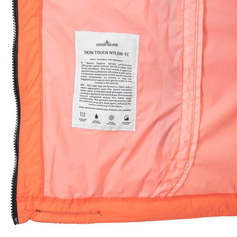 stone island skin touch nylon tc packable jacket orange 628366