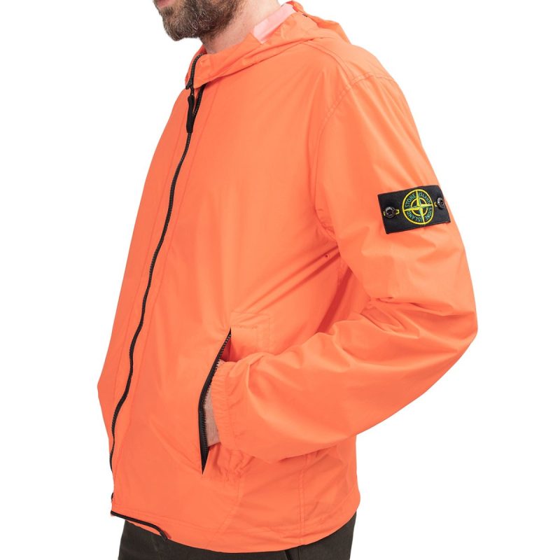 stone island skin touch nylon tc packable jacket orange 681750