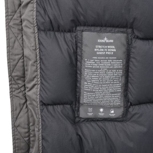 stone island strech wool nylon tc down jacket ghost piece grau 688020