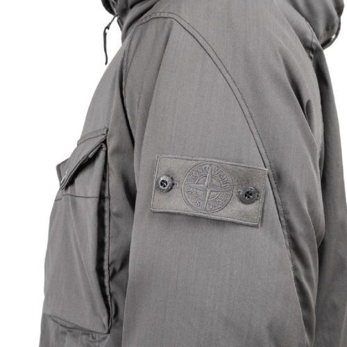 stone island strech wool nylon tc down jacket ghost piece grau 693425