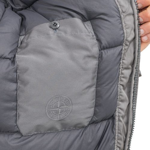 stone island strech wool nylon tc down jacket ghost piece grau 813948