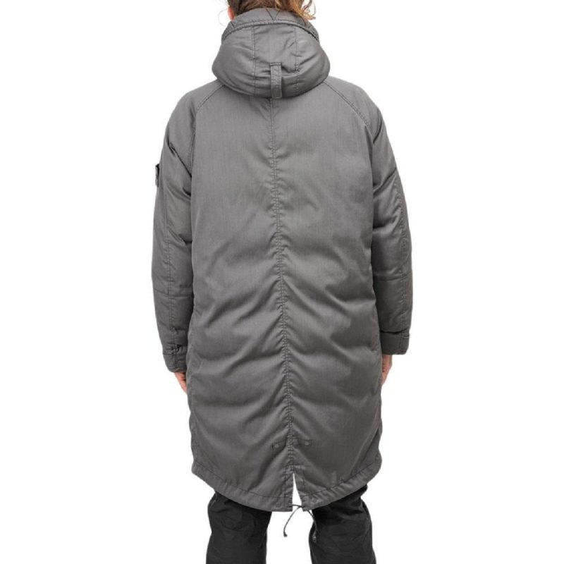 stone island strech wool nylon tc down jacket ghost piece grau 959248