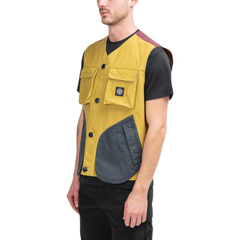 stone island tela placcata bicolore vest multi 453343