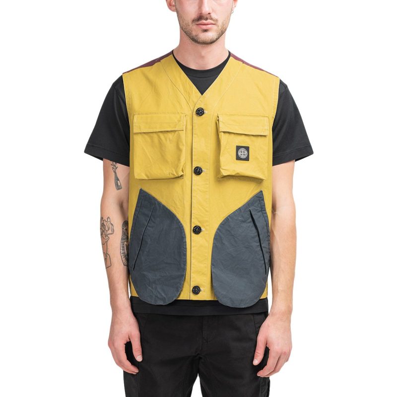 stone island tela placcata bicolore vest multi 753542