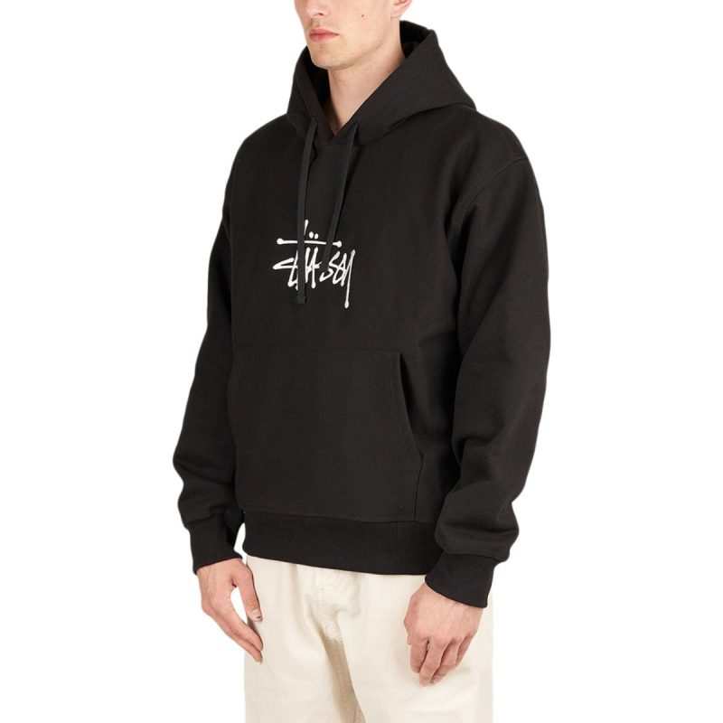 stussy basic applique hoodie schwarz 410629