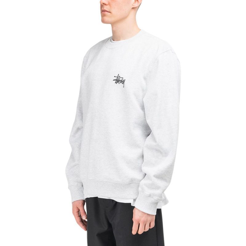 stussy basic crewneck grau 299490