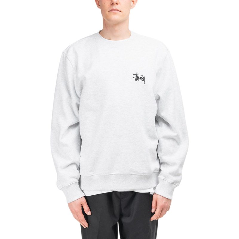 stussy basic crewneck grau 346573