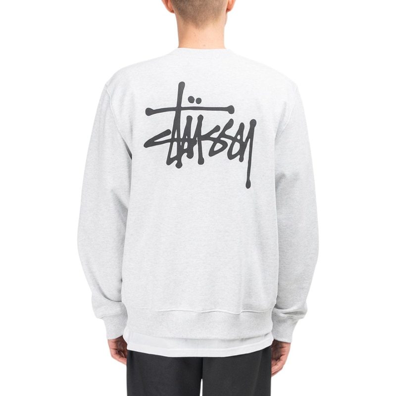 stussy basic crewneck grau 572142