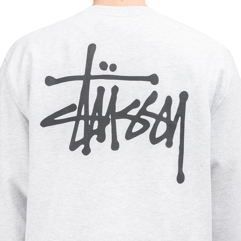 stussy basic crewneck grau 949561