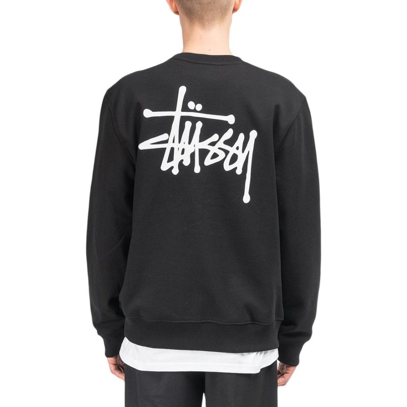 stussy basic crewneck schwarz 173377