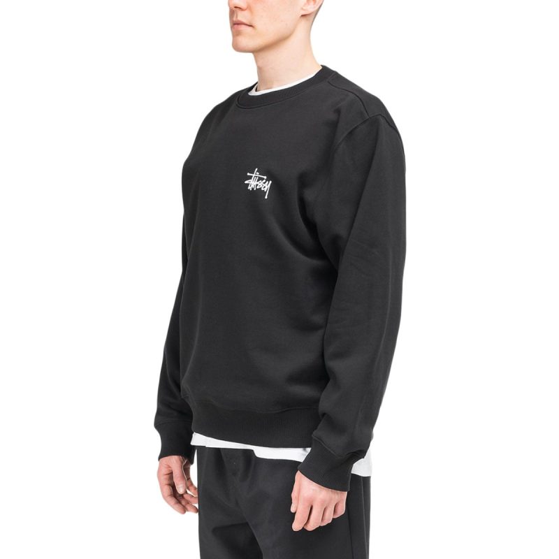 stussy basic crewneck schwarz 464766