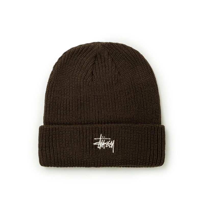 stussy basic cuff beanie braun 642578