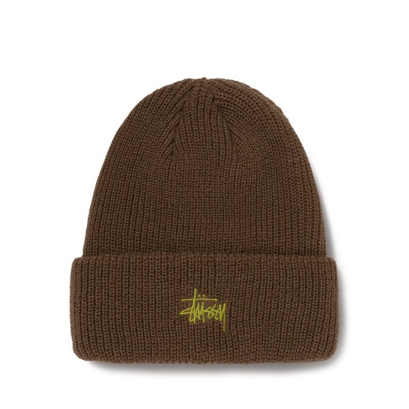 stussy basic cuff beanie braun 846742