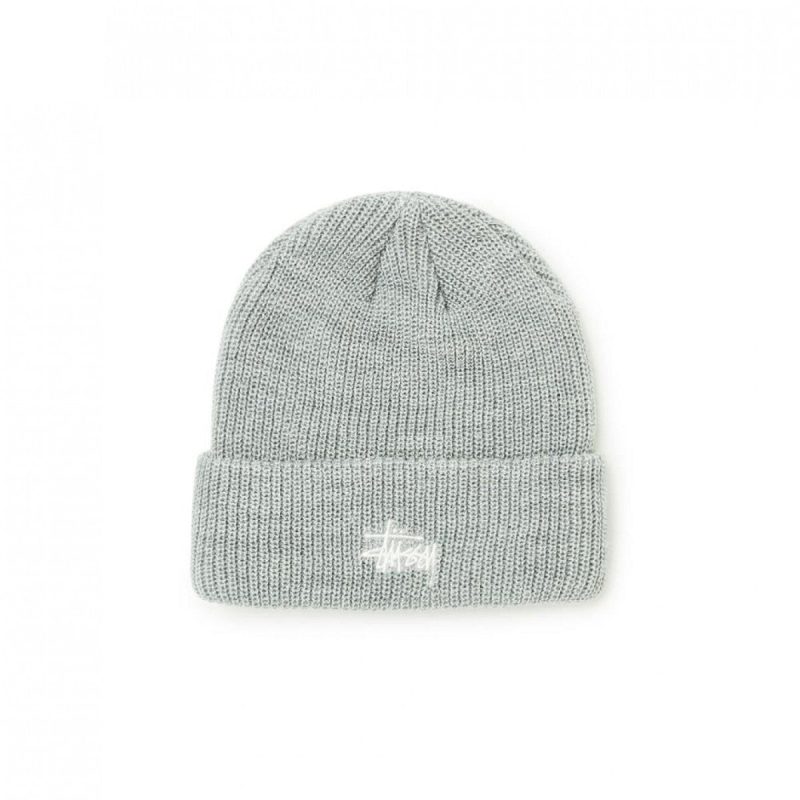 stussy basic cuff beanie grau 419337