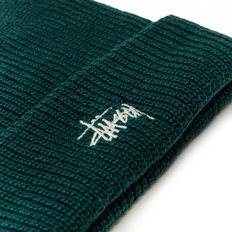 stussy basic cuff beanie grun 151545