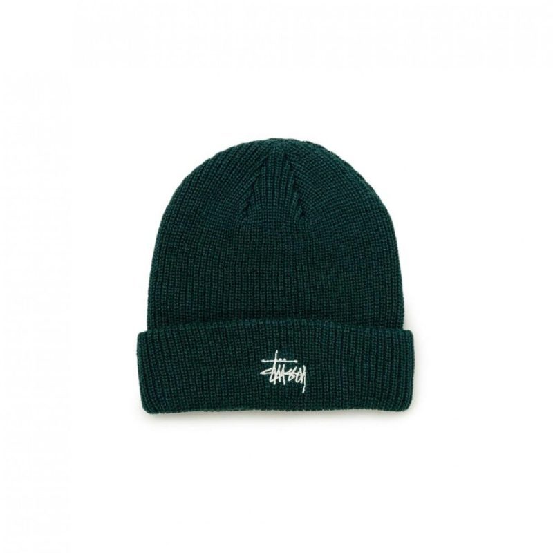 stussy basic cuff beanie grun 695360