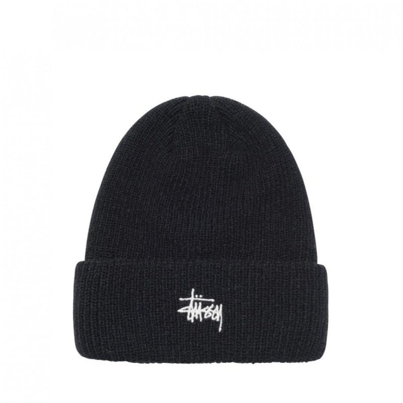 stussy basic cuff beanie schwarz 172502