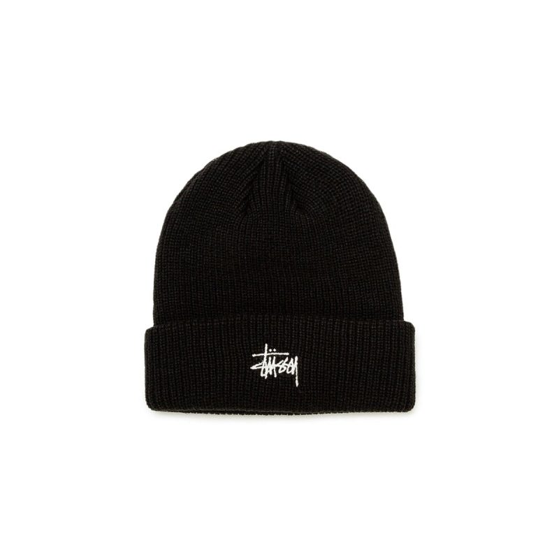 stussy basic cuff beanie schwarz 793952