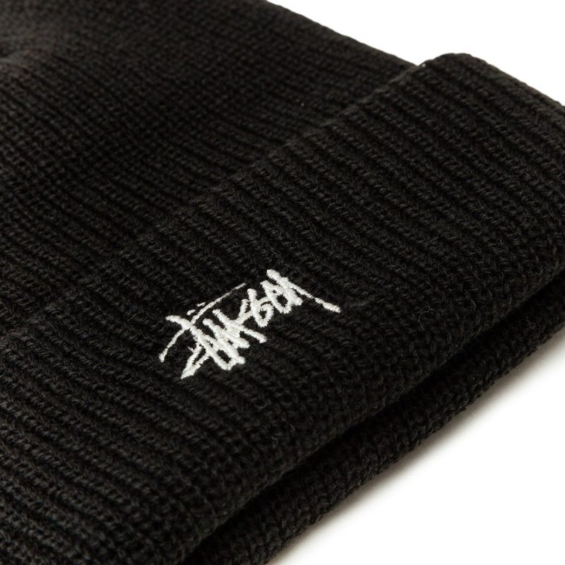 stussy basic cuff beanie schwarz 906453