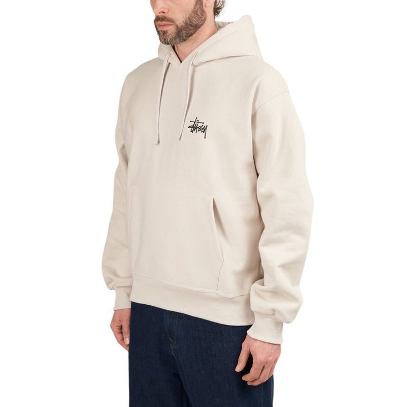 stussy basic hoodie beige 395176