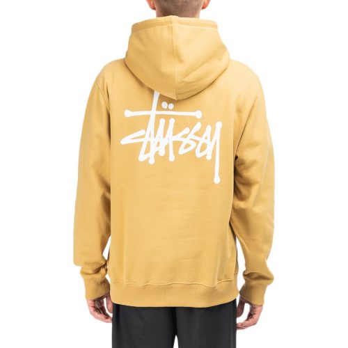 stussy basic hoodie hellbraun 172480