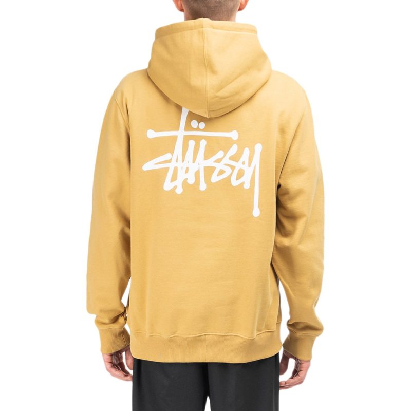 stussy basic hoodie hellbraun 172480