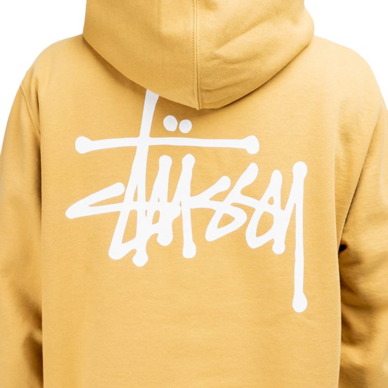 stussy basic hoodie hellbraun 378221