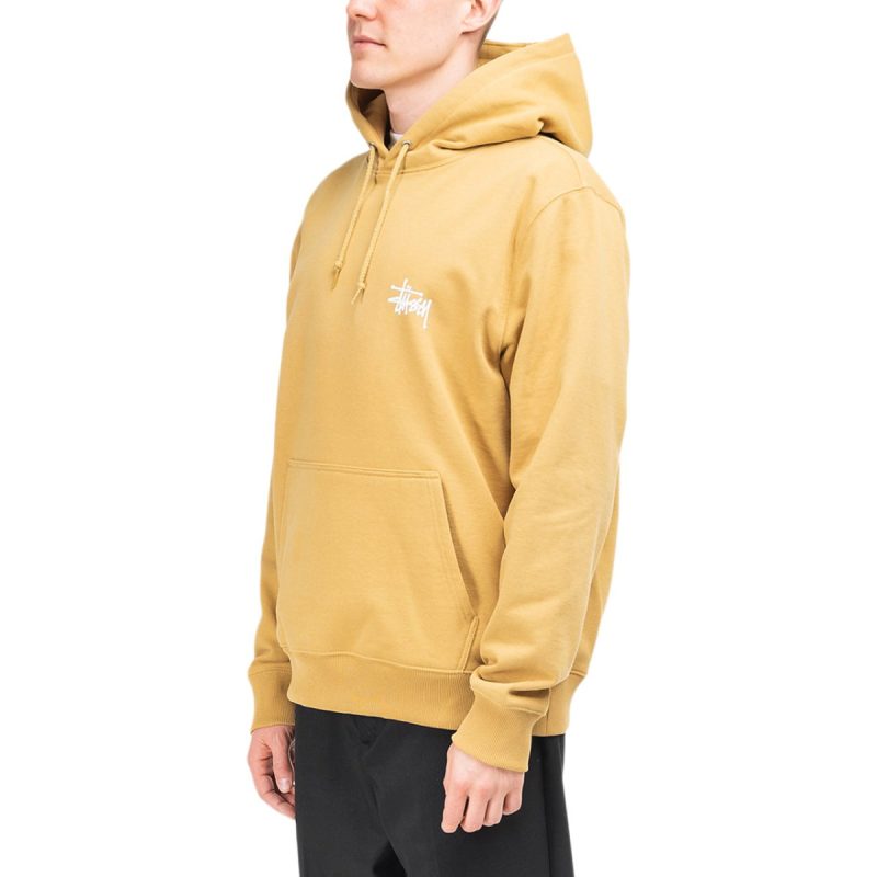 stussy basic hoodie hellbraun 422079