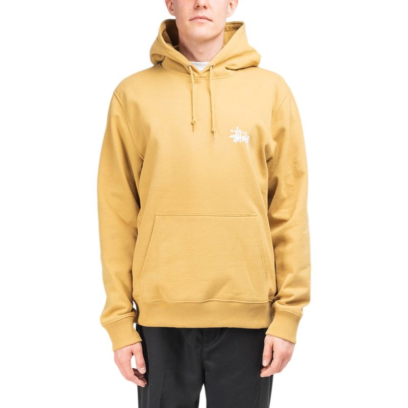 stussy basic hoodie hellbraun 530069