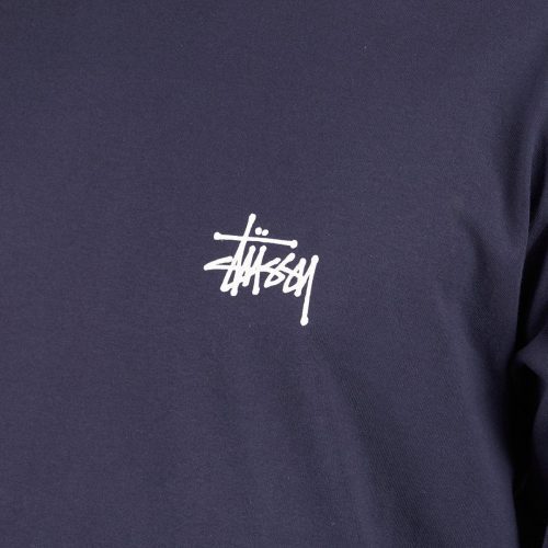 stussy basic longsleeve navy 539679