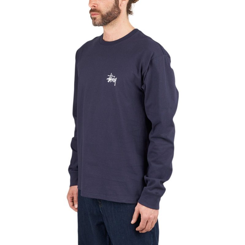 stussy basic longsleeve navy 911354