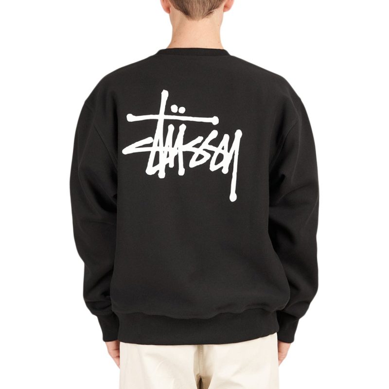 stussy basic stussy crew schwarz 594689