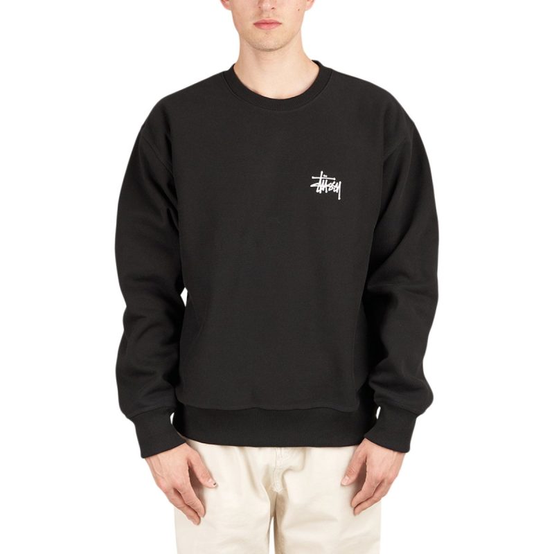 stussy basic stussy crew schwarz 604783