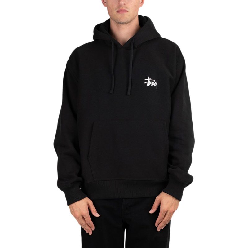 stussy basic stussy hood schwarz 151218