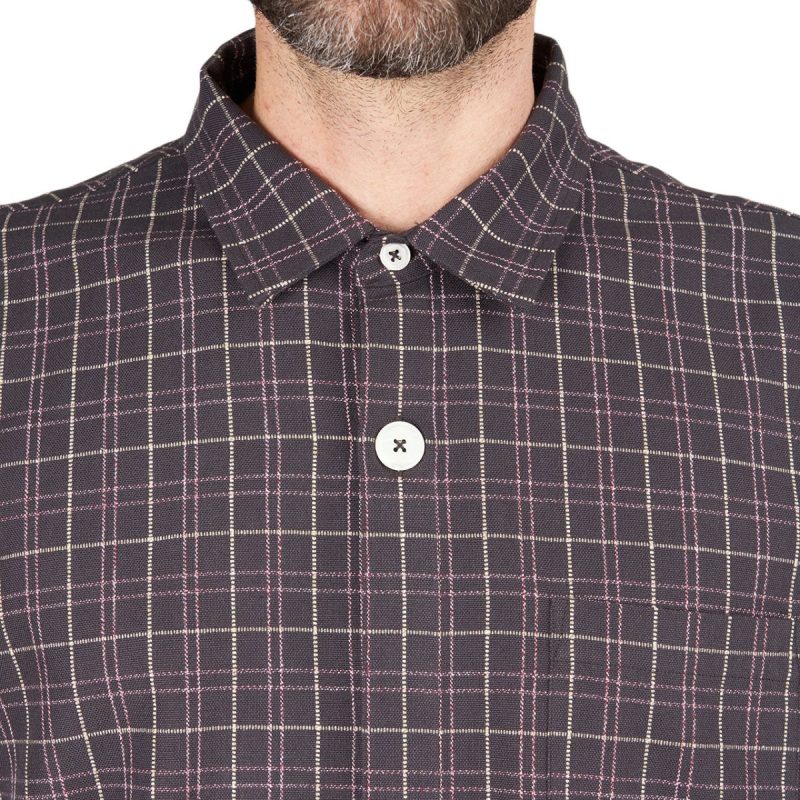 stussy big button plaid ls shirt multi 485151