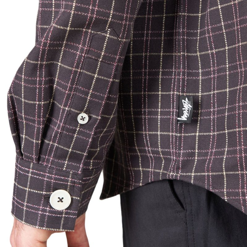 stussy big button plaid ls shirt multi 497895