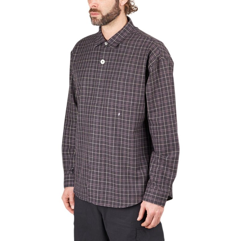 stussy big button plaid ls shirt multi 570892