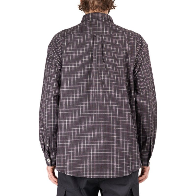 stussy big button plaid ls shirt multi 590434