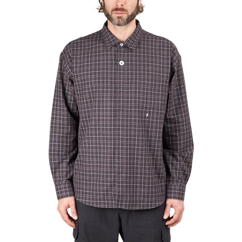 stussy big button plaid ls shirt multi 624900