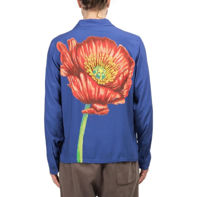 stussy big poppy shirt blau 653632