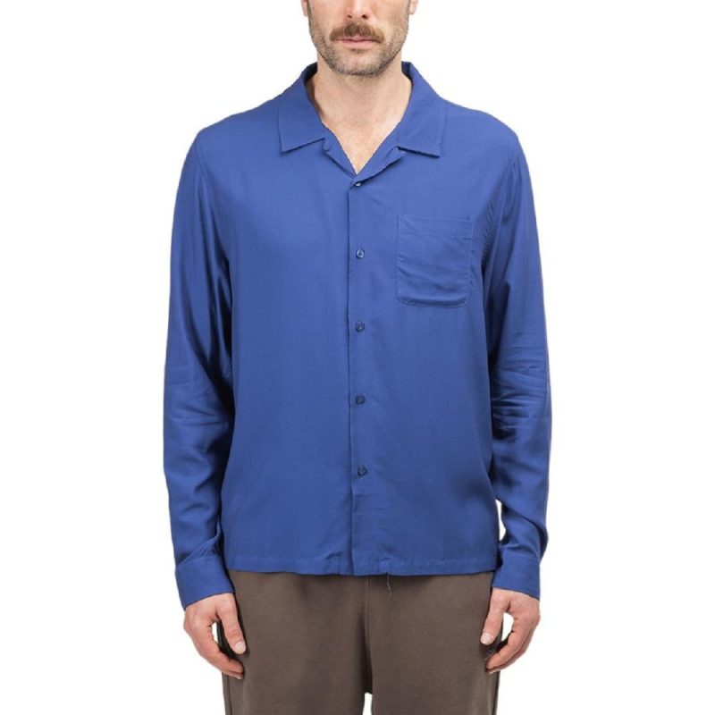 stussy big poppy shirt blau 770590