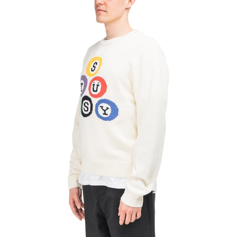 stussy billiard sweater natural 142996