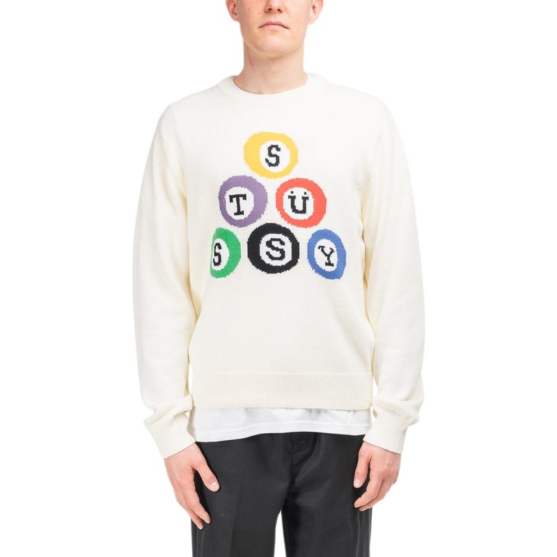 stussy billiard sweater natural 541479