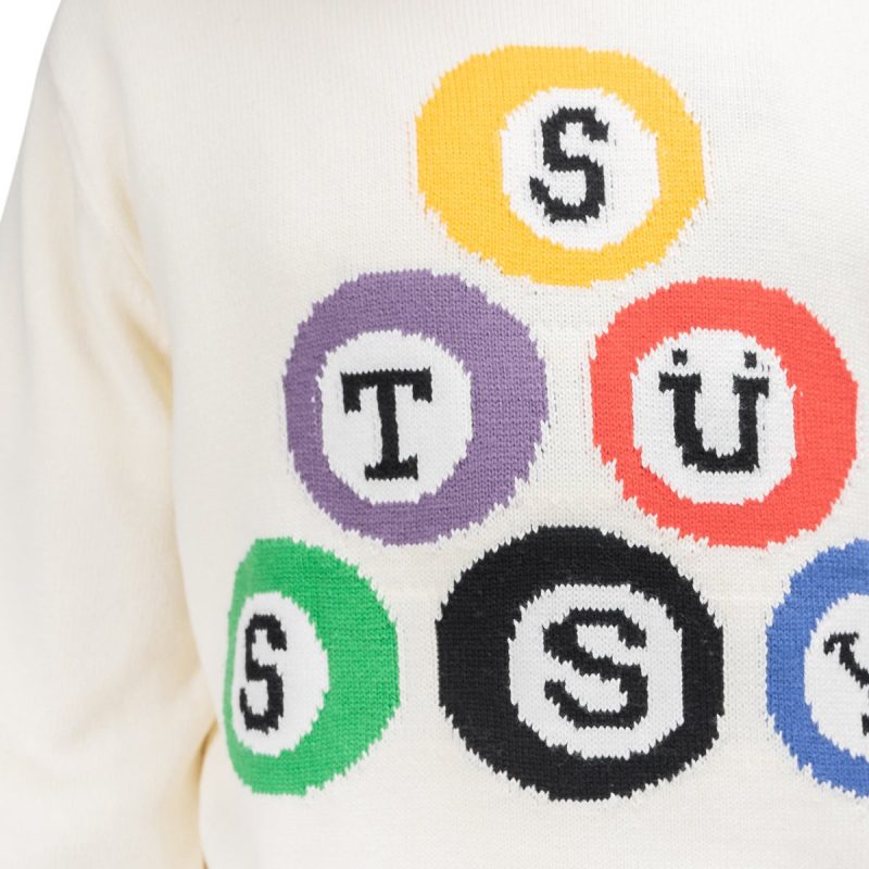 stussy billiard sweater natural 894910