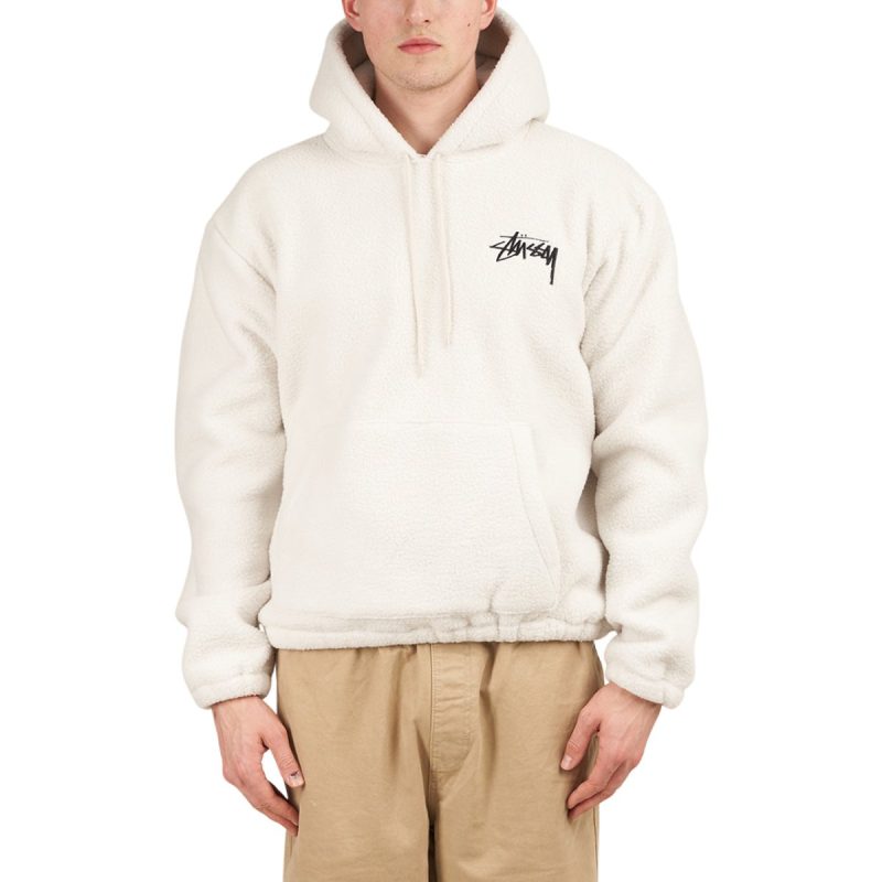 stussy bronson sherpa hood beige 598789